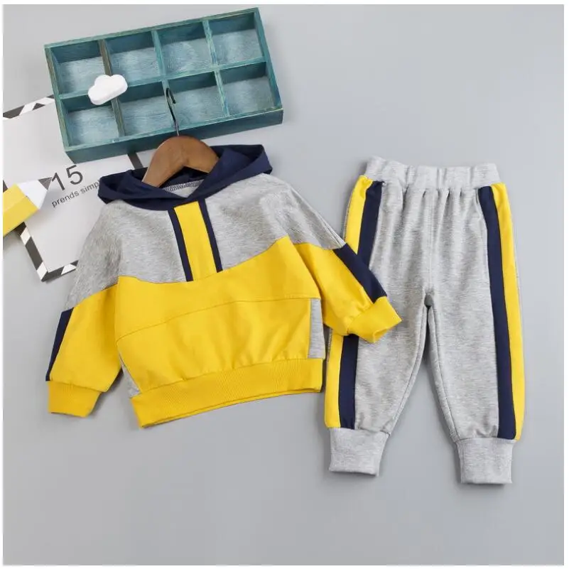 2019 Autumn New Baby Infant Sport Clothing Suits Toddler Boys Clothes Sets Hooded Coat Pants Kids Children Costume Tracksuits | Детская