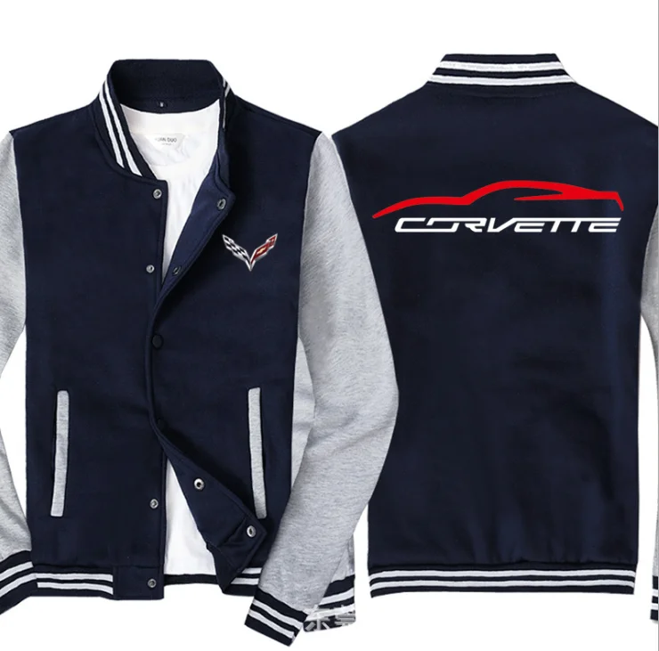 

2020 NEW Sweatshirt Men Slim Fit Jacket Men for Corvette car Hip Hop Unisex Baseball Jacket uniform
