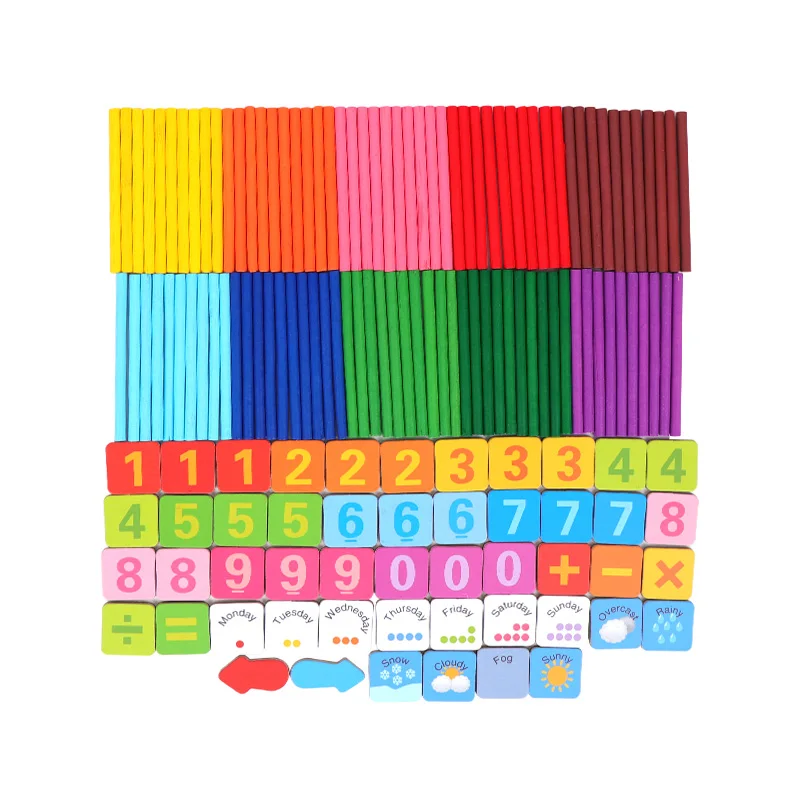 Child Wooden Math Number Stick Magnetic Mathematics Puzzle Baby Children Early Learning Counting Educational Toy with Box kids g | Игрушки и
