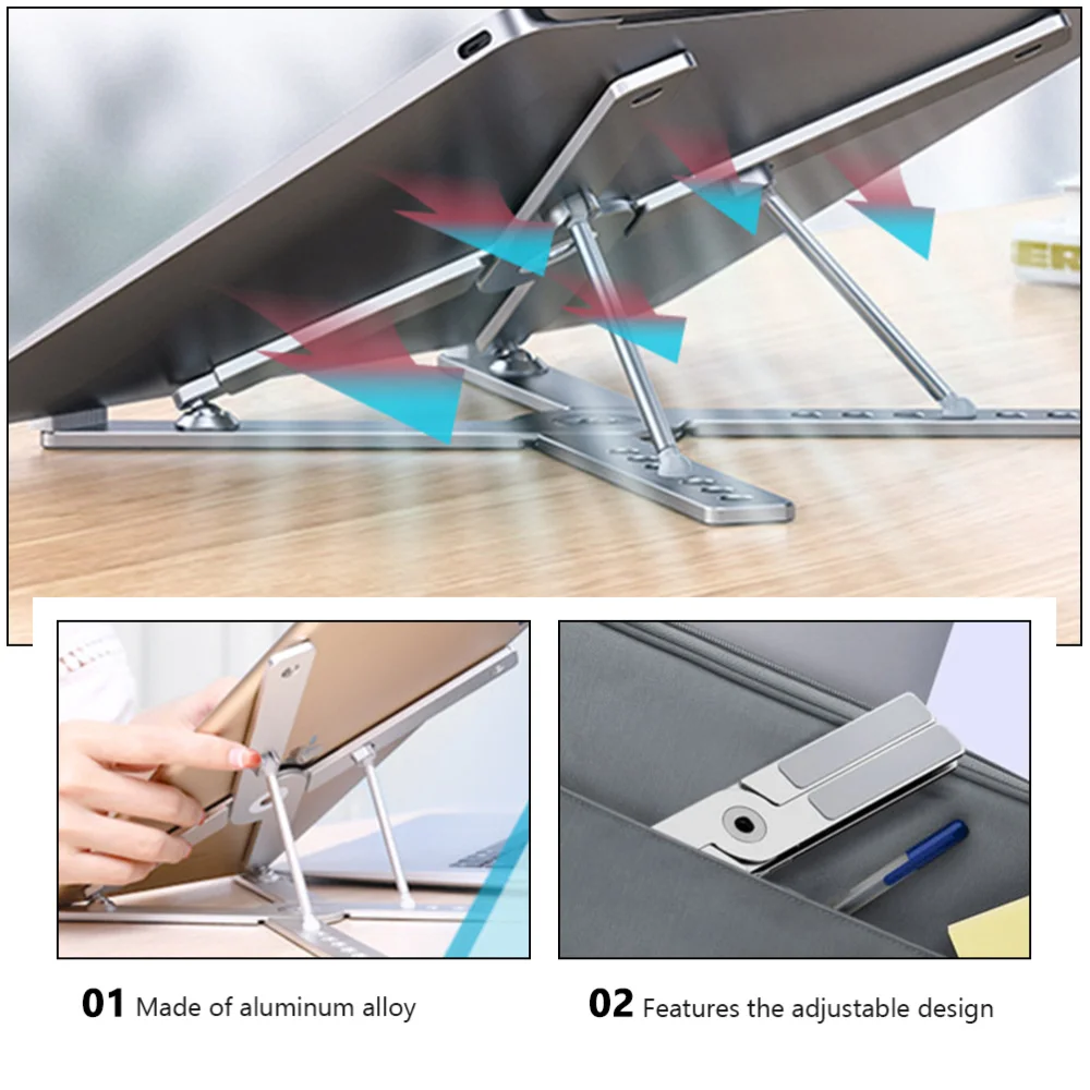 

1pc Foldable Laptop Computer Stand Adjustable Laptop Holder Tablet Stand