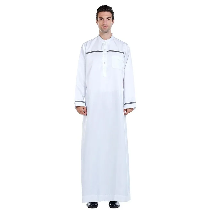 Мужская одежда Jubba Thobe мусульманский халат вышивка в этническом стиле г. модные