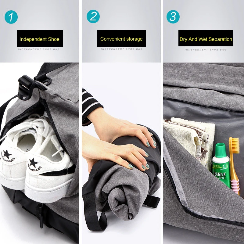 Спортивная сумка Tuguan для фитнеса спортзала с отделением обуви водонепроницаемая