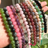 natural round loose stone beads fit diy bracelet necklace needlework beads for jewelry making 4 6 8 10 12 mm 7 5inch wholesale
