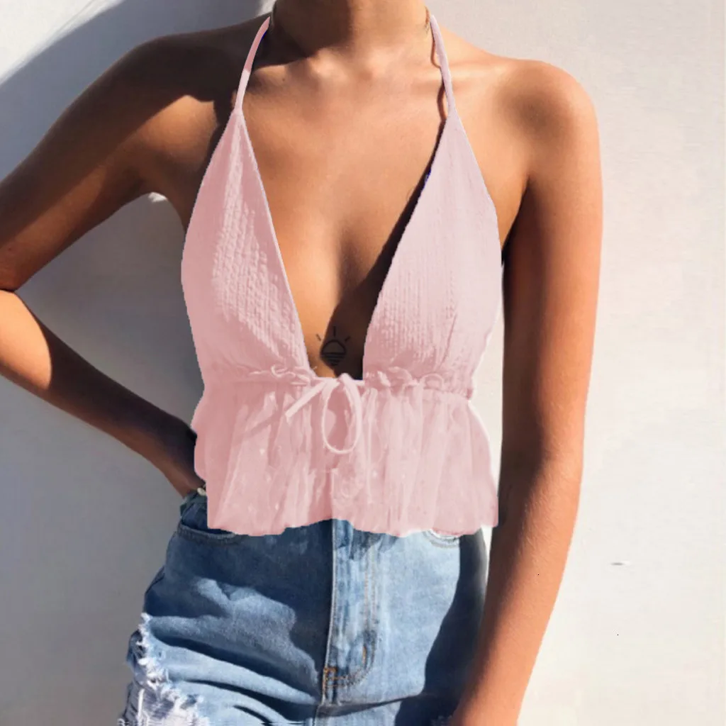 Модный женский сексуальный топ на бретелях чистый цвет с открытыми плечами без