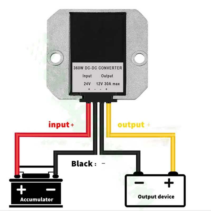 24В до 12В 30А понижающий преобразователь постоянного тока мощности автомобильный
