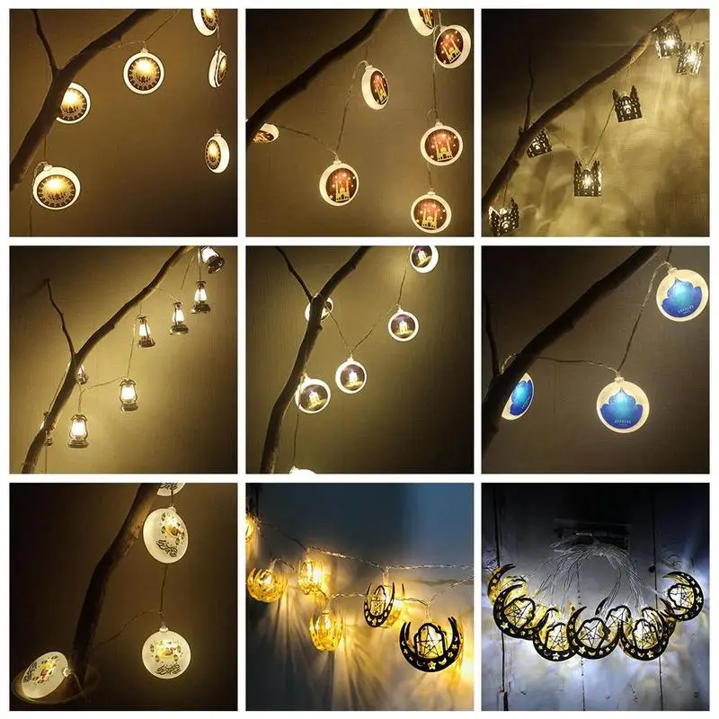 

2021 10Led Eid Mubarak Led String Light Star Moon Night Light Islamic Ornament Home Ramadan Decorations Kareem Muslim Festi E6I4