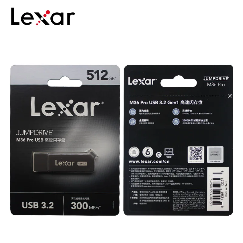 Оригинальный флэш-накопитель Lexar M36 Pro USB 3 2 Gen1 1 ТБ 512 ГБ высокая скорость 250 МБ/с.