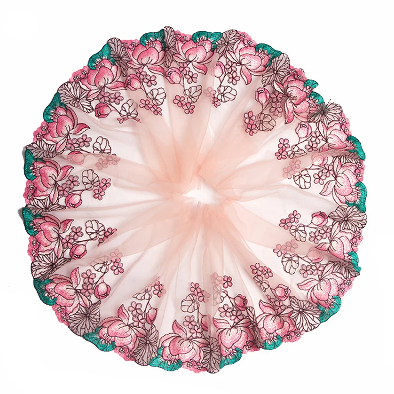 2 ярдов Розовый Кружева шитья DIY Вышивка цветочные аксессуары для одежды Поставок