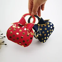 creative handbag dot gift box with bow knot boxes for gifts candy packaging box wedding party favors baby shower birthday