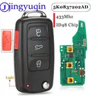 Jingyuqin, 4 кнопки, 433 МГц, ID48 для VW Bettle CC EOS Golf Jetta Passat Tiguan Touareg 2014-2016 5K0837202AD