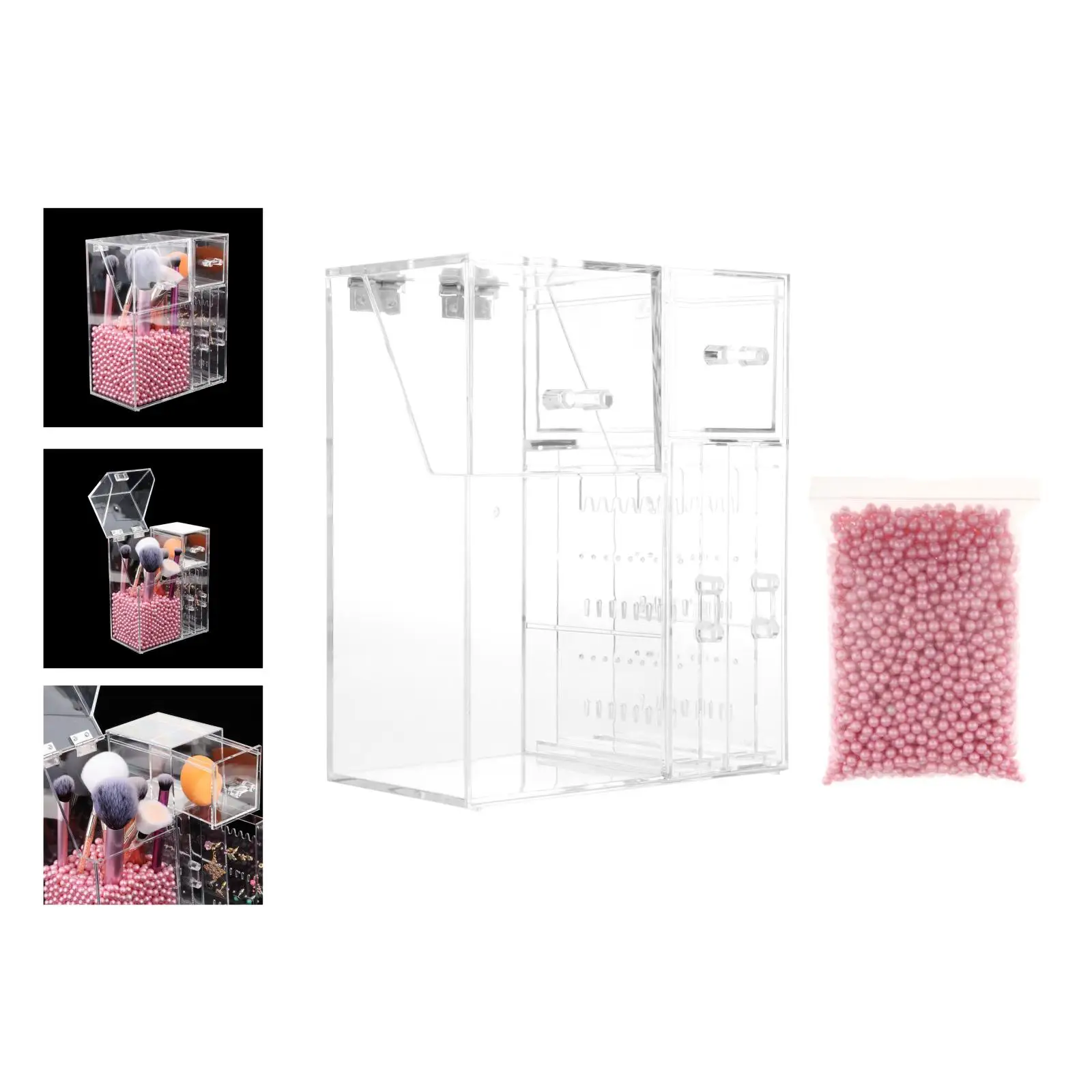 

Multi-purpose makeup brush bucket eyebrow pencil beauty brush cosmetic desktop storage box pen holder brush dustproof