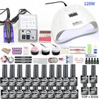 Набор для ногтей 2010 Комплект гель-лаков для ногтей 120 Вт Светодиодная УФ-лампа для ногтей сушилка 20000 ОБмин Электрическая дрель для ногтей маникюрный набор для инструментов