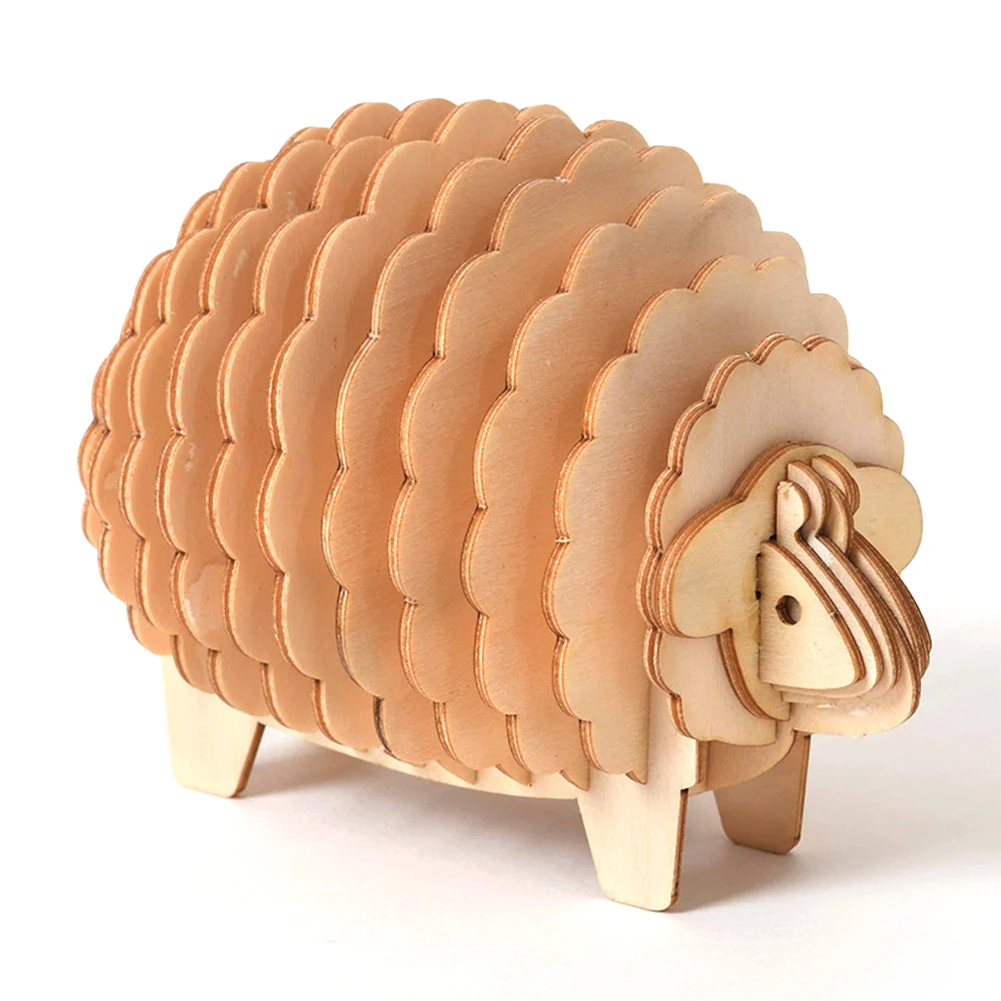 

3D Wooden Puzzle Games Assembly Model Kits Toys For Children Kids Girls Birthday Gift Wooden 3D Assembled Creative DIY Puzzle