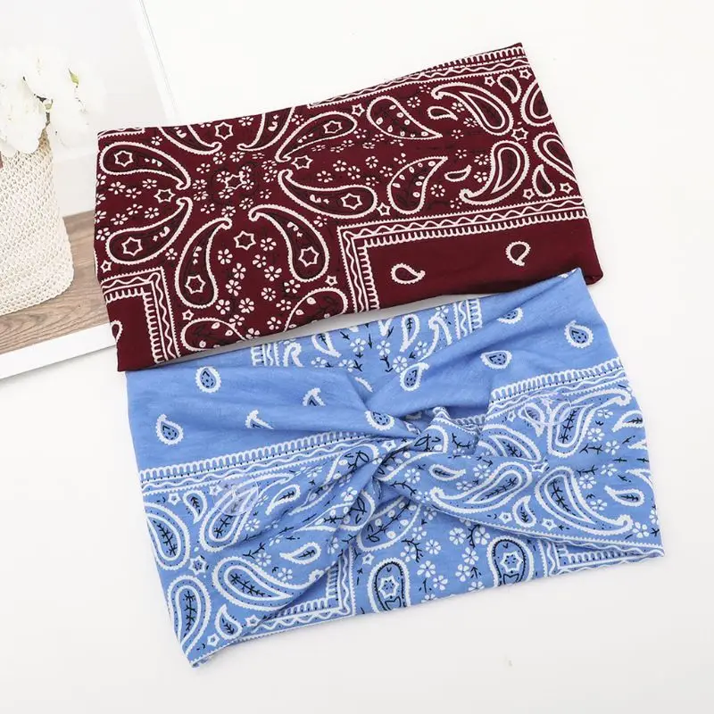 

Headband Yoga Button Wide Headband Mask Holder Paisley Floral Doctor Ear Protect Headwrap New