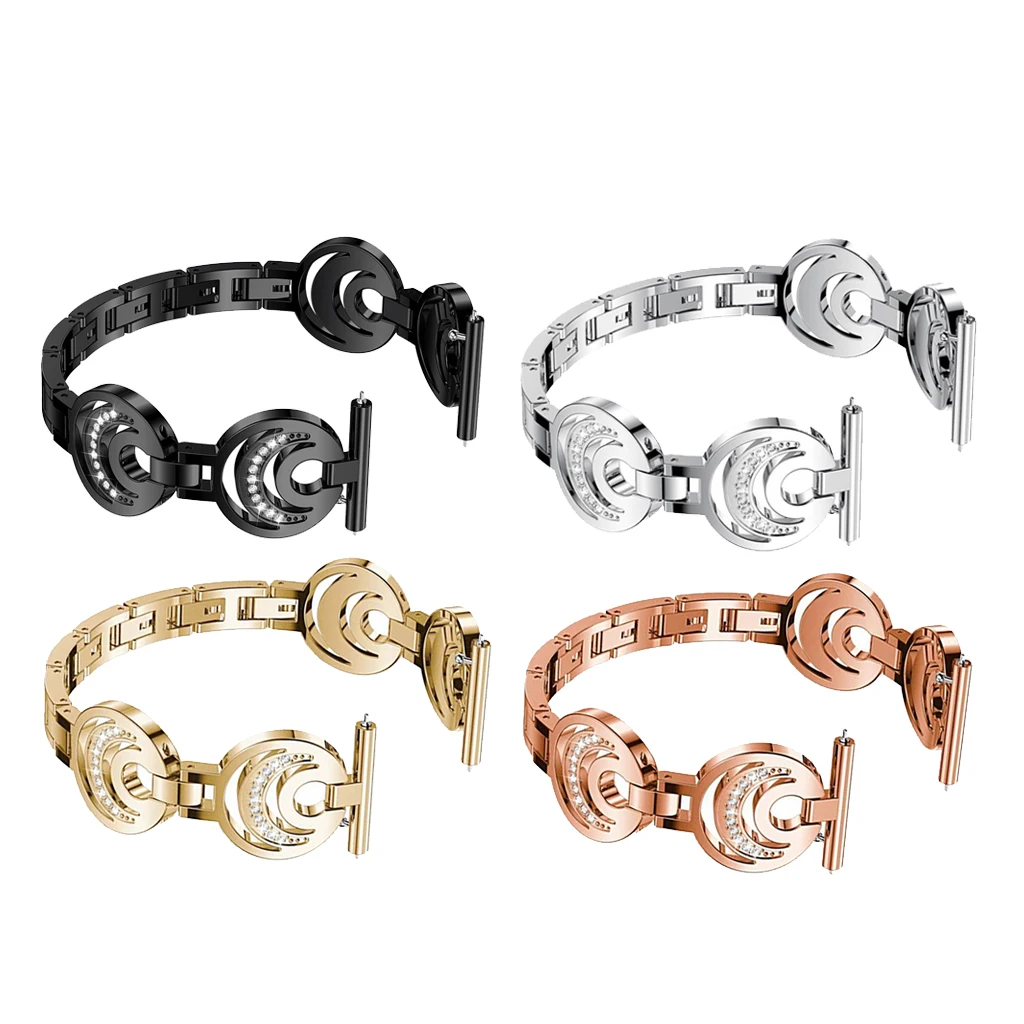 

Stainless Steel Moon-Sun Crystal Bracelet Watchband for Watch