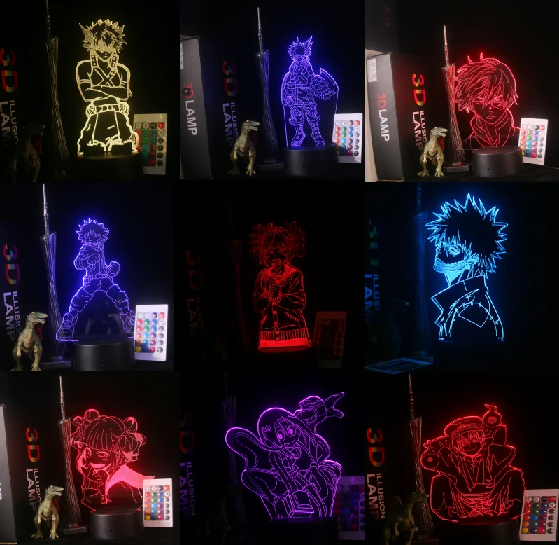 

Led Night Light My Hero Academia Katsuki Bakugo Figure for Kids Child Bedroom Decor Nightlight Color Changing Desk 3d Lamp Gift