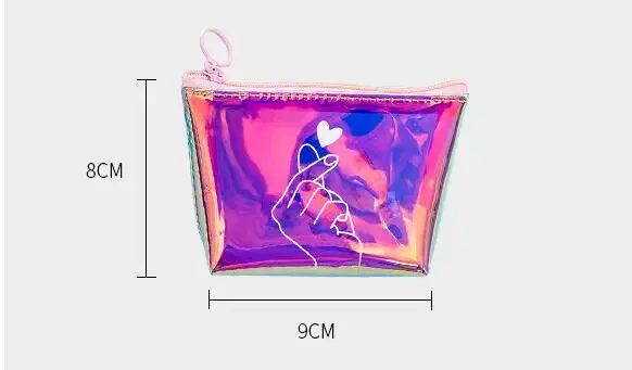 

Coin Wallet Womens Kids Coin Purse Laser Small Transparent PVC Cute Zipper Money Key Earphone Line Coin Holder Purse Bags