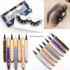 Подводка для глаз с ресницами Visofree, набор жидкой подводки для глаз, стилус, клейкая подводка для глаз 2 в 1, 25 мм, накладные ресницы