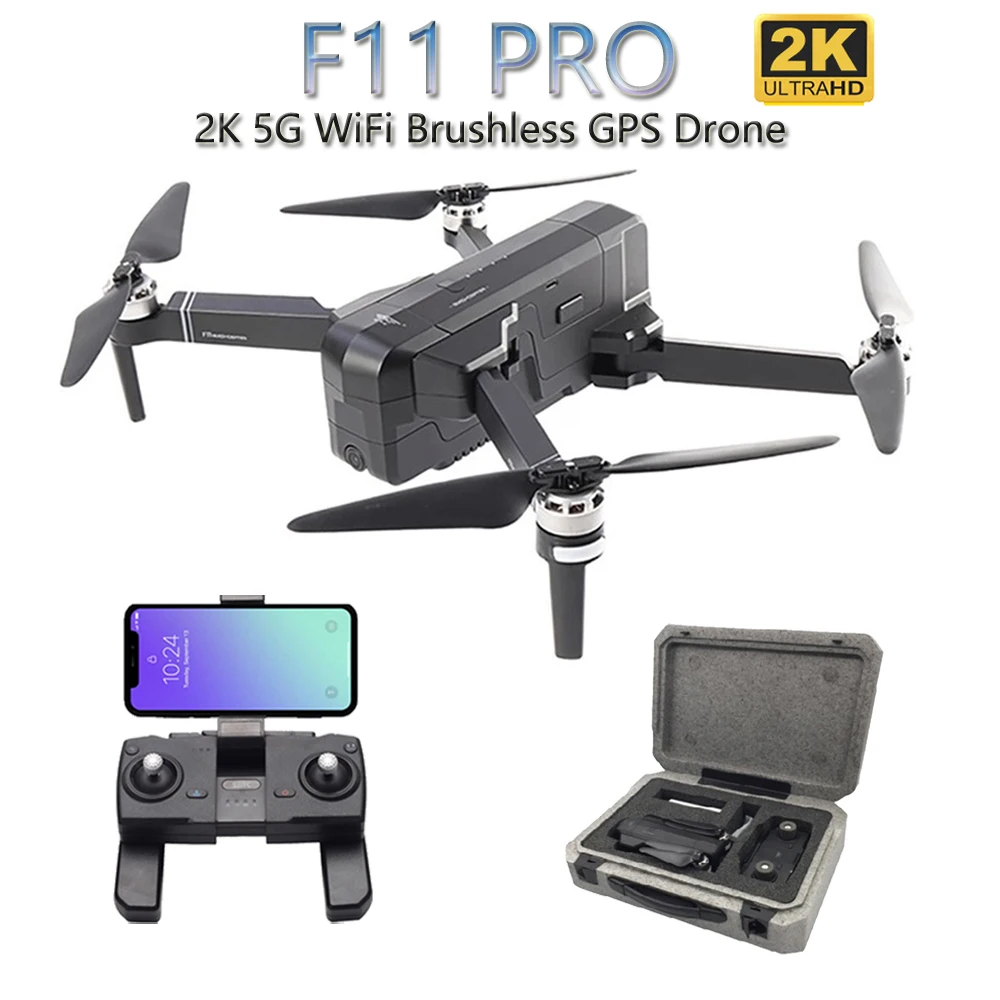 Квадрокоптер SJRC F11 PRO складной Дрон с GPS Wi Fi 2K камерой 28 минут полета VS