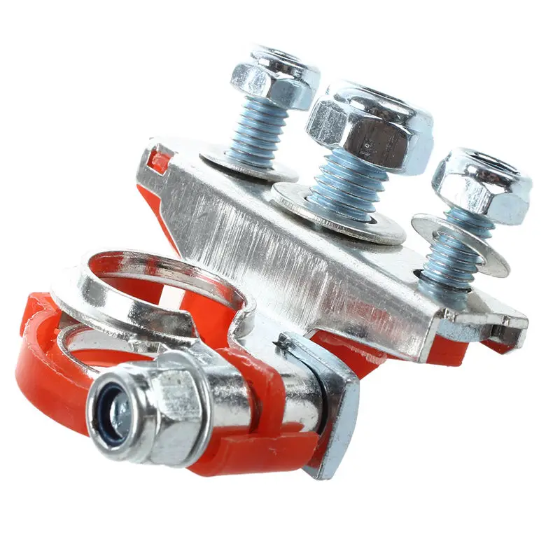 

2pcs Car Black Red Metal 90 Degree Angle Type Battery Terminals Clamps