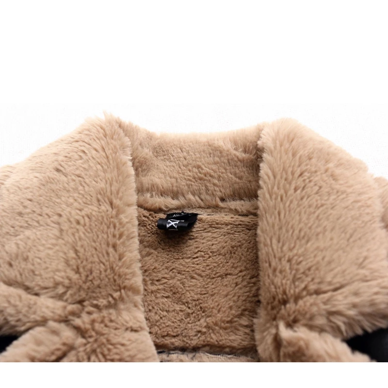 Пальто из искусственного меха SWYIVY женская кожаная куртка осенне зимняя теплая