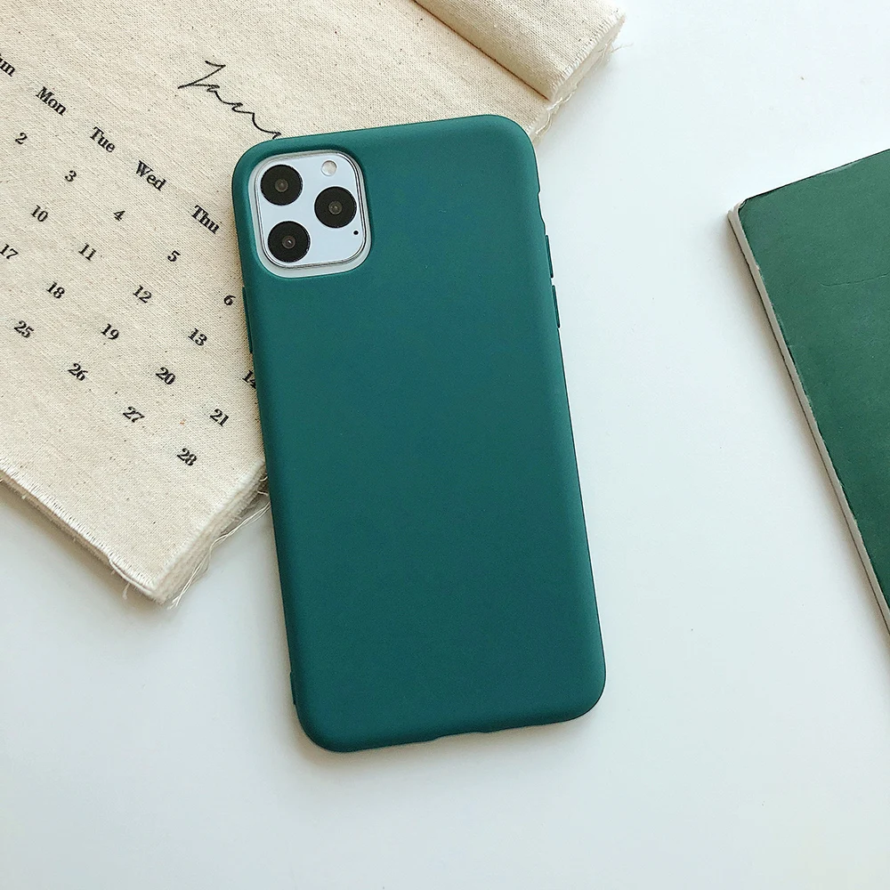 Однотонные силиконовые чехлы для iphone 11 11Pro Max для Apple 6 6S Plus X XS MAX XR 7 8 милый мягкий модный простой чехол для телефона