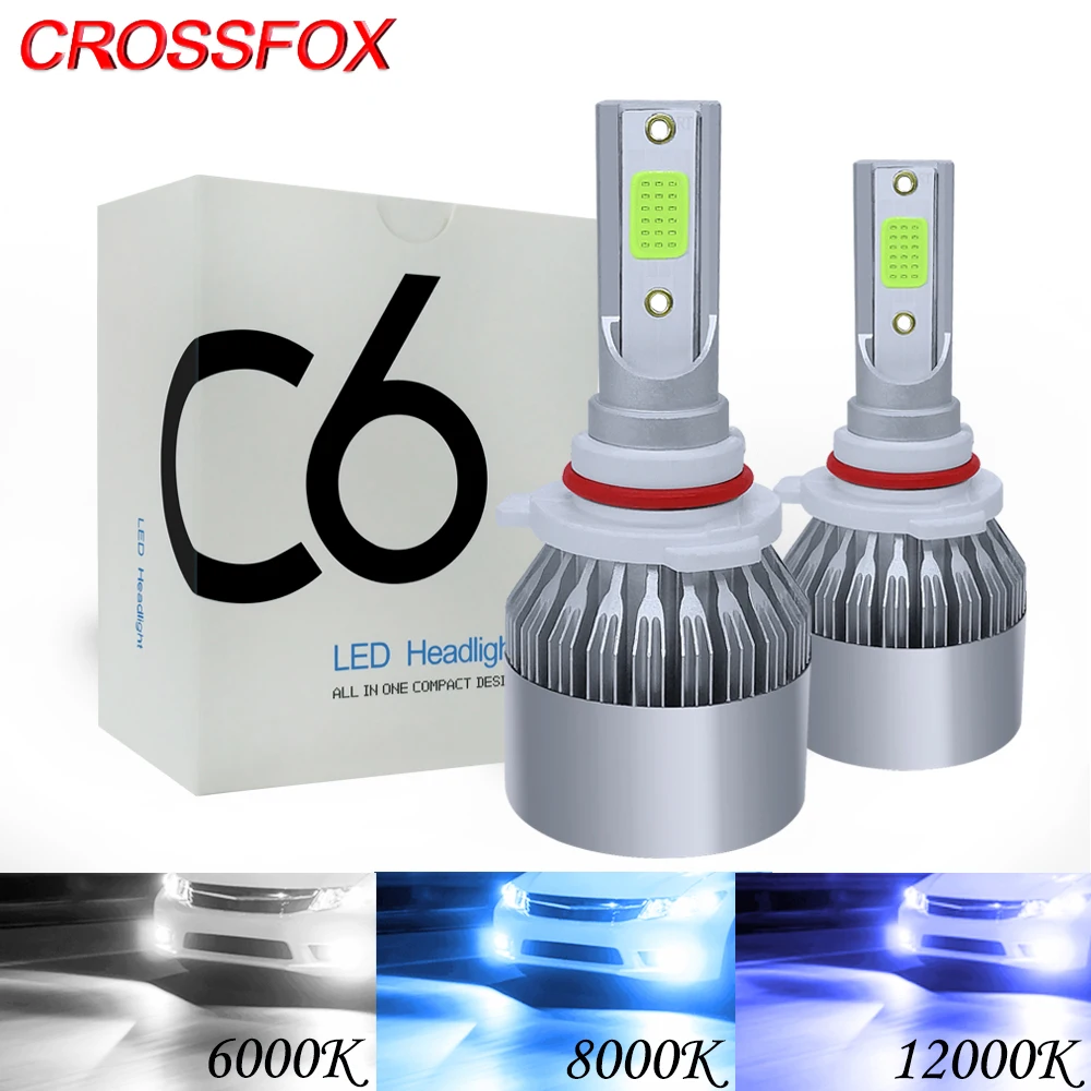 Автомобильная фара CROSSFOX h7 led h11 9006 HB4 bi h4 h1 h3 9005 HB3 автомобильные лампы фары 12 в 6000K