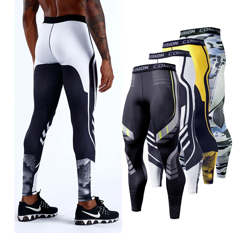 

Мужские трико для бега с 3D принтом, леггинсы для тренажерного зала, быстросохнущая компрессионная Спортивная одежда для бега, тренировочные трико, спортивные мужские брюки