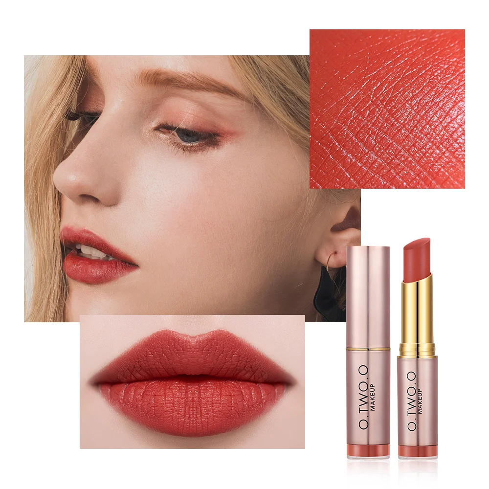 

Matte Lipstick Not Dry Waterproof Lip Balm Non Sticky 12 Colors Sexy Nude Pink Red Lip Tint Moist Lips Makeup Cosmetics