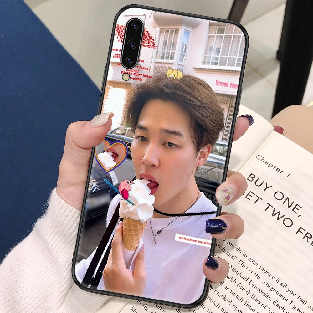 Чехол Jimin Handsome для Samsung Galaxy A10 A12 A20E A21S A30 A32 A40 A50 A51 A52 A70 A71 A72 A5 A6 A7 2016 20 черный мягкий.