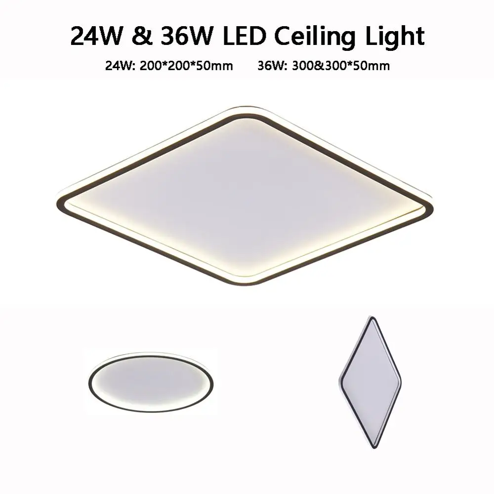 

Ультратонкий Светодиодный потолочный светильник, плоская Современная круглая квадратная лампа холодного белого цвета для шкафов, кухни, л...