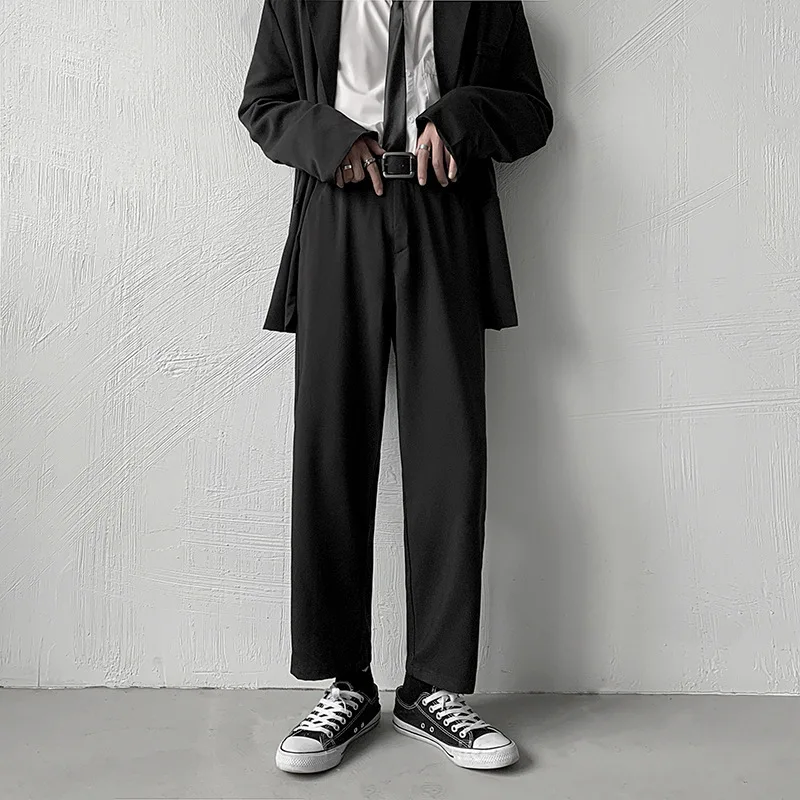 

HOUZHOU Men's Formal Trousers Classic Suit Pants School Pants Korean Spring Autumn Black Trousers Male Men Dress Pants Slim Fit