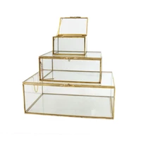 nordic jewelry box glass storage box retro style dressing table tissue box finishing collection nail shop display cover