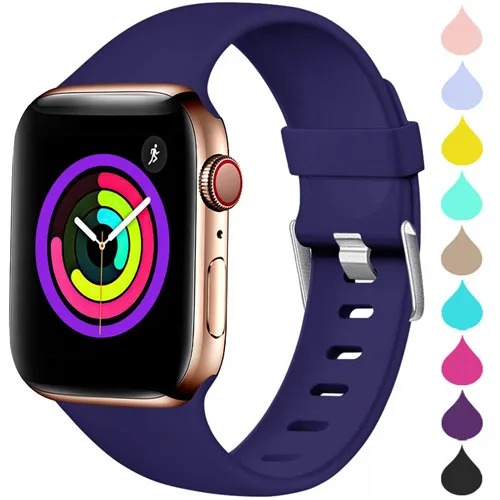 Спортивный ремешок для apple watch band 44 мм/42 мм apple watch 5 4 3 band iwatch band 5 4 3 2 correa 40 мм/38 мм браслет ремешок для часов - Цвет ремешка: midnight blue