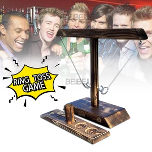 drinking game toy wooden ring toss game toss hook board games montessori toy games kids toys for children adult party home game free global shipping