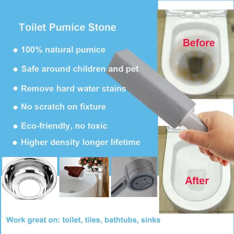 

Pumice Stone Toilet Cleaner Multi-function Pumice Cleaning Stick Handle Toilet Bowl Barbecue Cleaning Brush