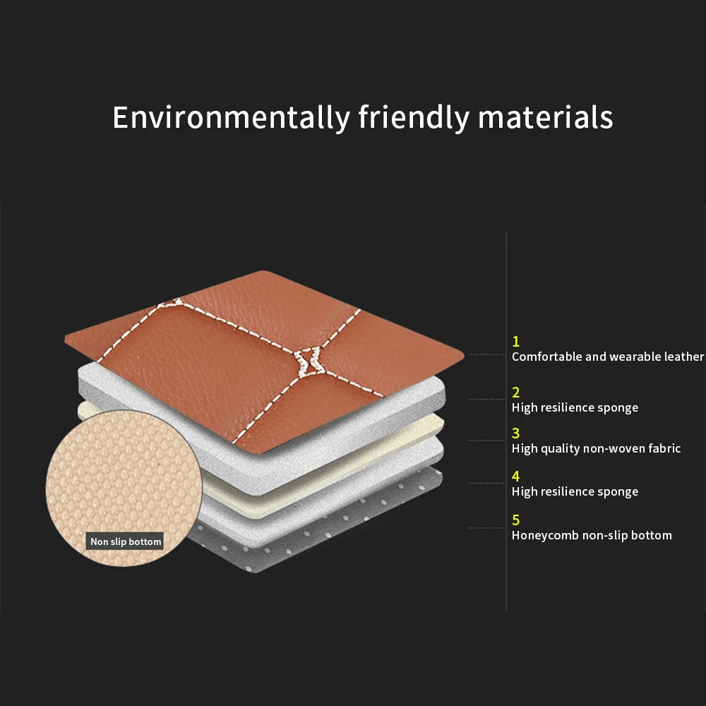 

Car full of leather tail box mat trunk rug mat for Toyota Prado 2014 2015 2016 Five-seat car styling