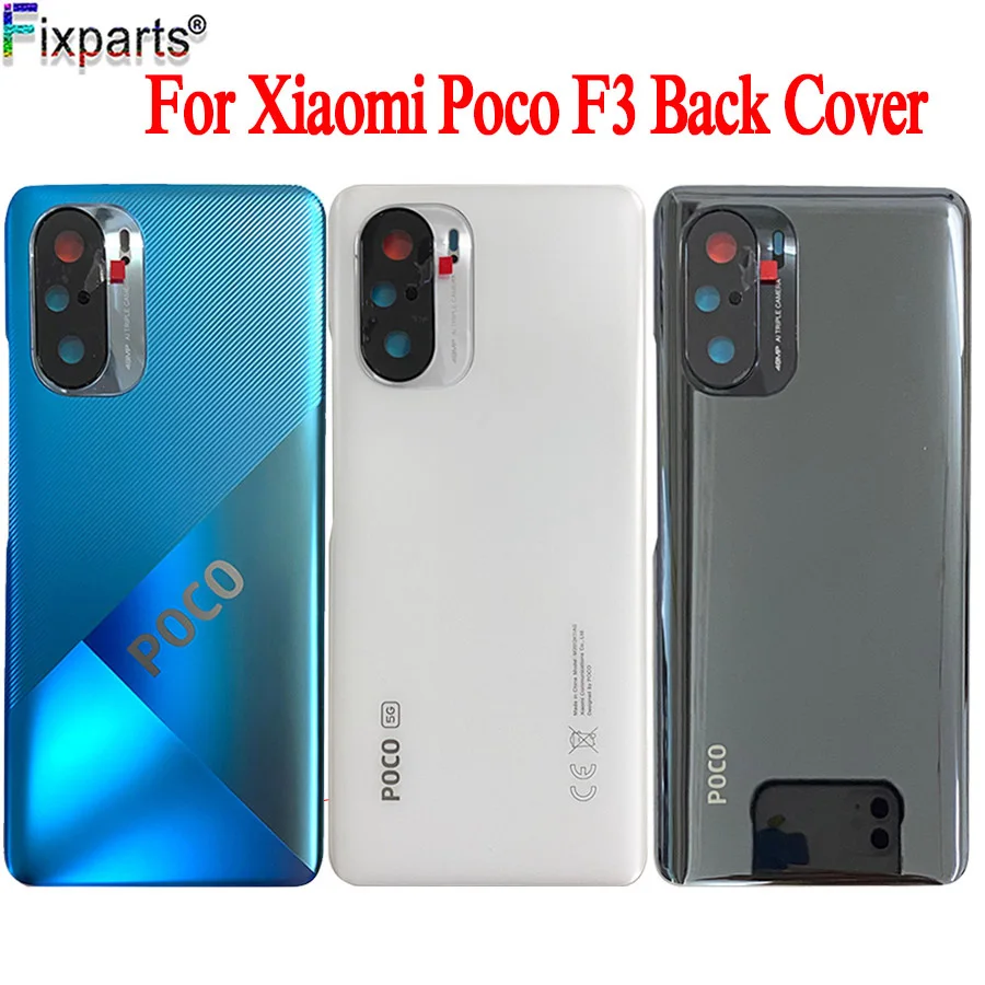 

Оригинальное стекло для Xiaomi Poco F3 задняя крышка батарейного отсека заднее стекло Poco F3 Крышка батарейного отсека Корпус с объективом камеры