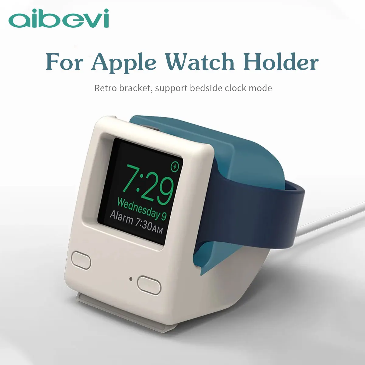 

Aibevi For Apple Watch Silicone Retro Watch Charger Charging Stand Dock Station Holder Mount For Apple Watch Series 4/3/2/1