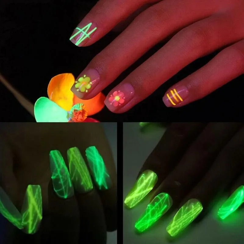 

8ml Luminous Nail Gel Polish Set Fluorescent Effect UV Stretch Phototherapy Silk Manicure Varnish Gel Nail Elastic Drawing D5Q0