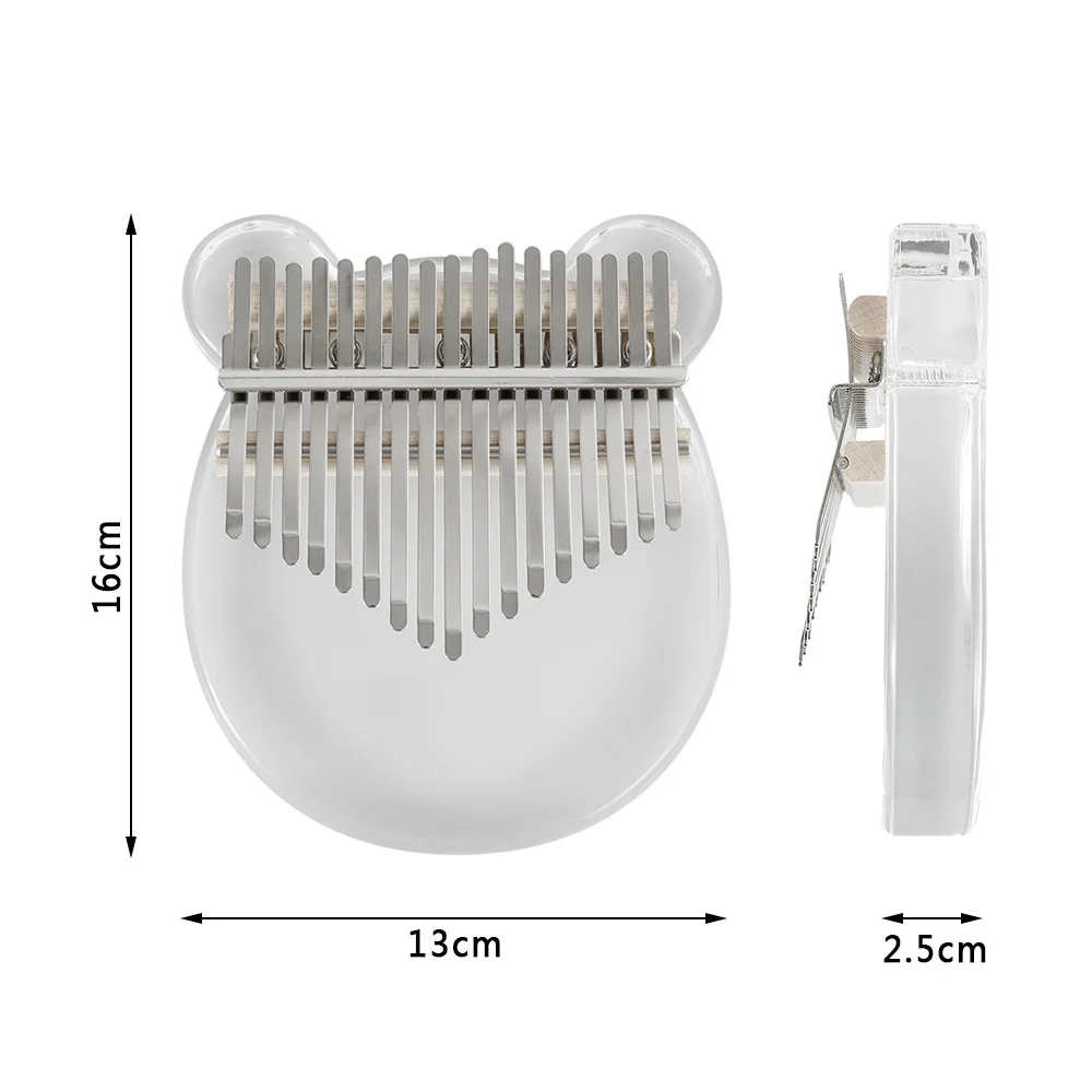 

17Key Acrylic Kalimba Transparent Thumb Piano Kids Educational Toy Keyboard Instrument with Tuner Hammer For Beginner Music Gift