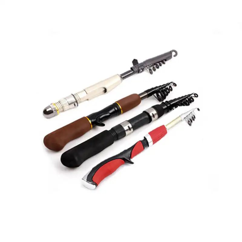 

Telescopic Portable 1.4m/1.6m/2.1m Fishing Rod Telescoped Carbon Fiber Sea Ice Lake Fishing Saltwater Freshwater