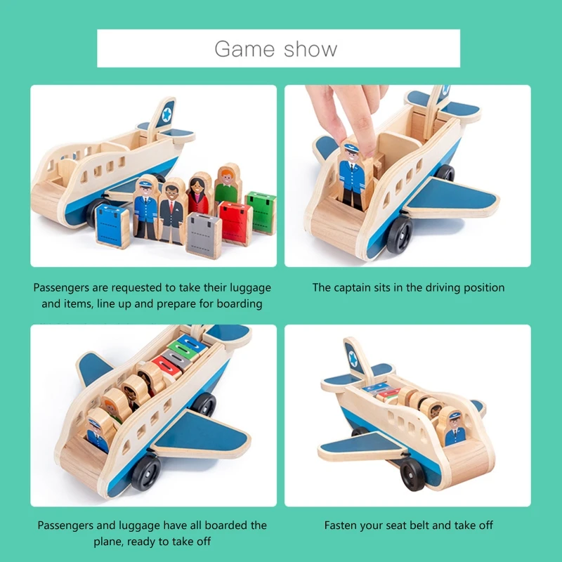 

Lovely Wood Made Plane Ornaments Accessories Party Favor Creative Supplies Kids Relieve Boredom Transport Set