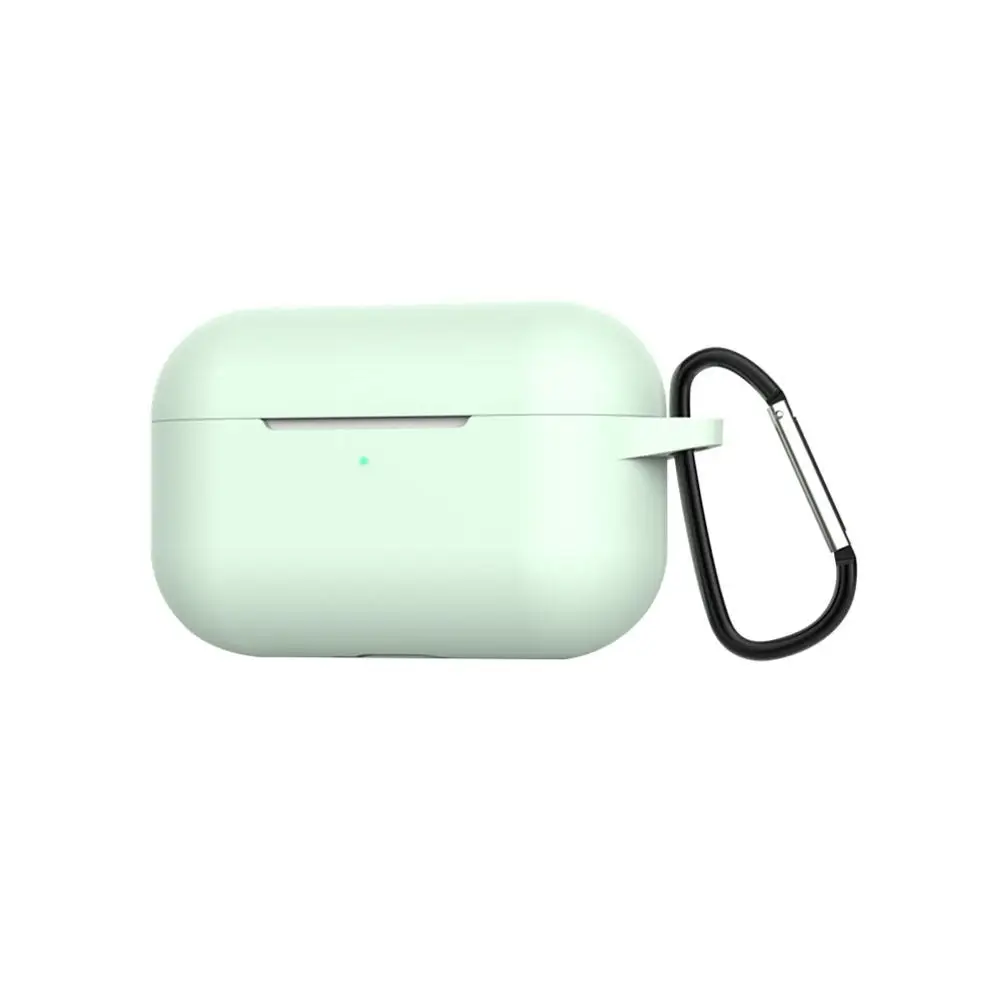 Силиконовый чехол Защитный чехол для Apple Airpods pro TWS blutooth наушники мягкий Air pods pro защитный чехол s крюк для наушников - Цвет: Mint Green withsling