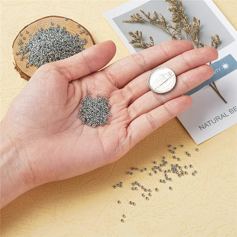 Около 3300 шт./50 г бусины из семян 11/0 гальванические стеклянные 2x1 5 мм отверстие: 0 3