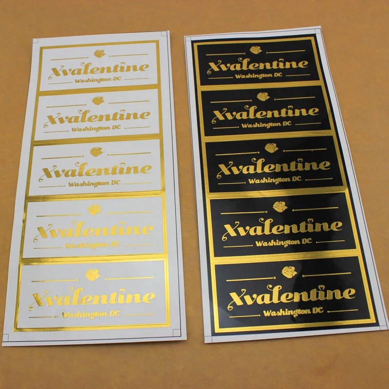 Низкий минимальный заказ логотип на Золотая фольга бумажная этикетка наклейки с