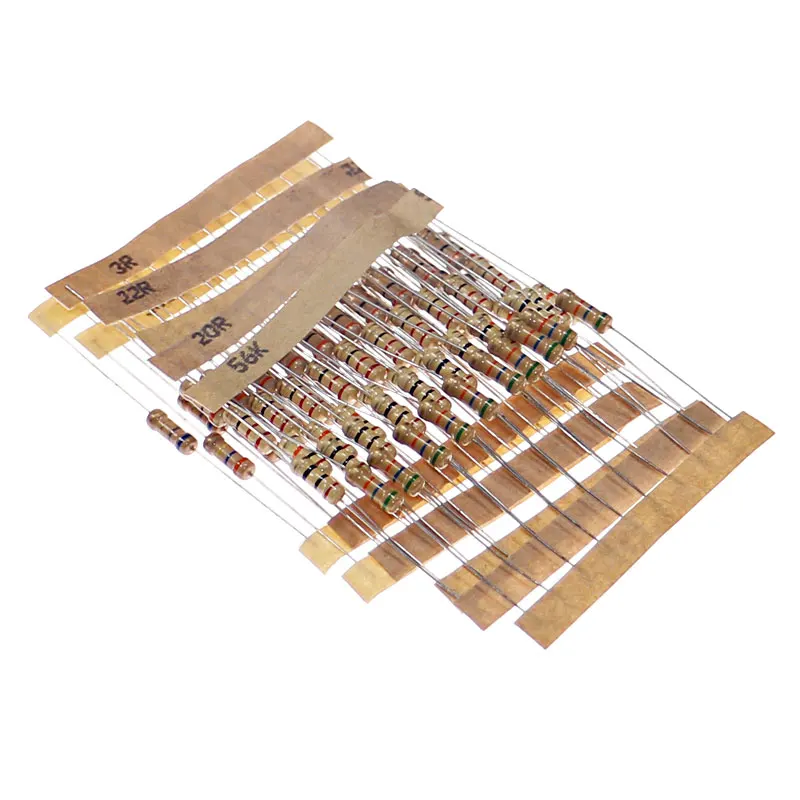 

500pcs/Box 50 Values Each 10pcs 1/2W 0.5W 5% 1.2~1M Carbon Film Resistor Assorted Kit set