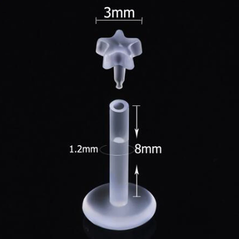 10 шт губная губка пирсинг установка акриловой ушной хрящ гибкий биопластик