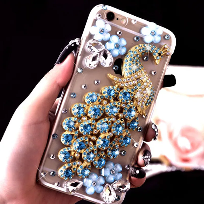 Блестящий чехол с 3D павлином и бриллиантами для Samsung Galaxy S20 S10e S8 S9 S10 S21 Plus FE Note 10 Lite +