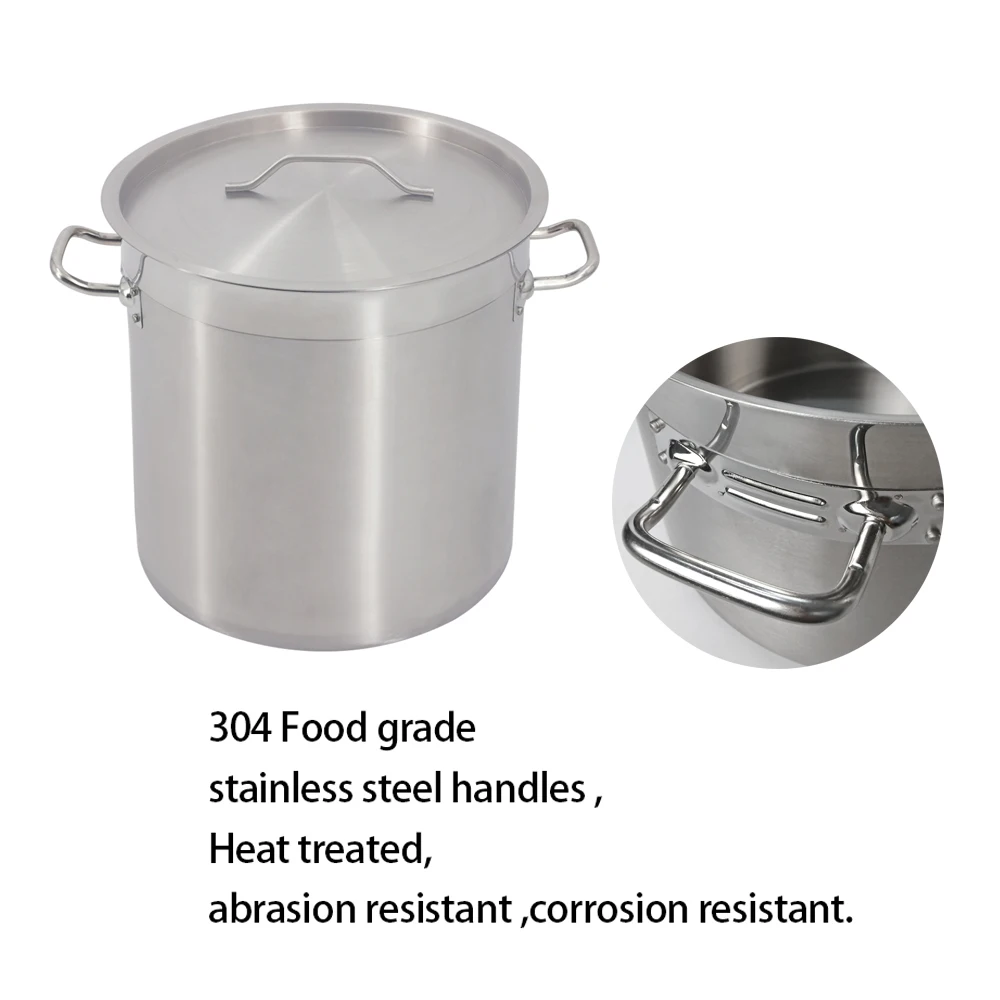 Глубокая кастрюля из нержавеющей стали столовая посуда с ручками и
